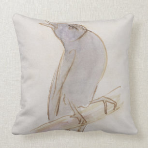 The Grey Bird, from 'Sixteen Drawings of Comic Bir Cushion