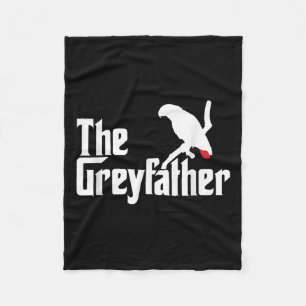 The Greyfather Funny African Grey Parrot Lovers Bi Fleece Blanket