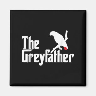 The Greyfather Funny African Grey Parrot Lovers Bi Magnet