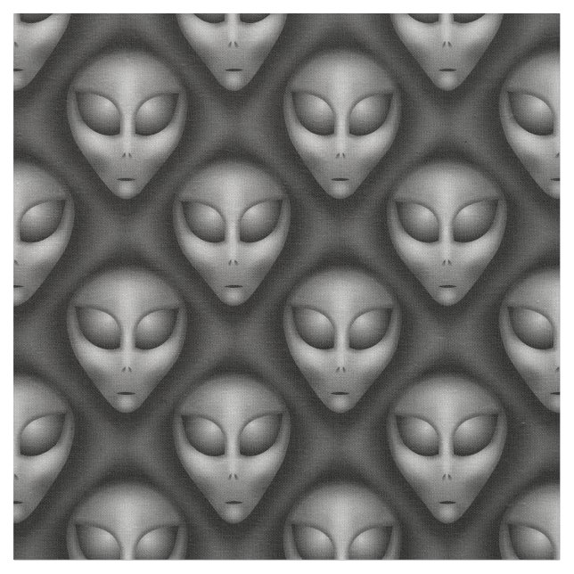The Greys Alien Heads Extraterrestrial Fabric (Close Up)