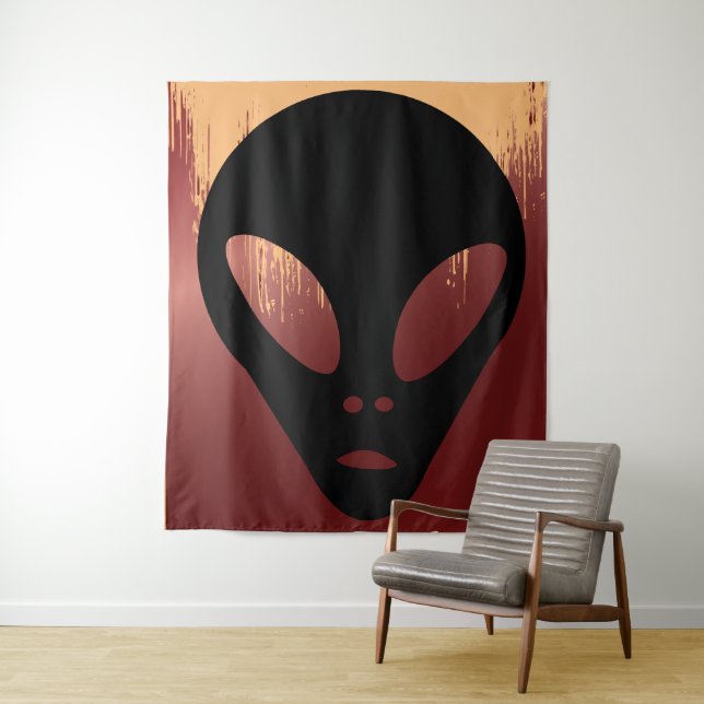 The Greys - Ancient Alien Faux Canvas Print Tapestry (In Situ)