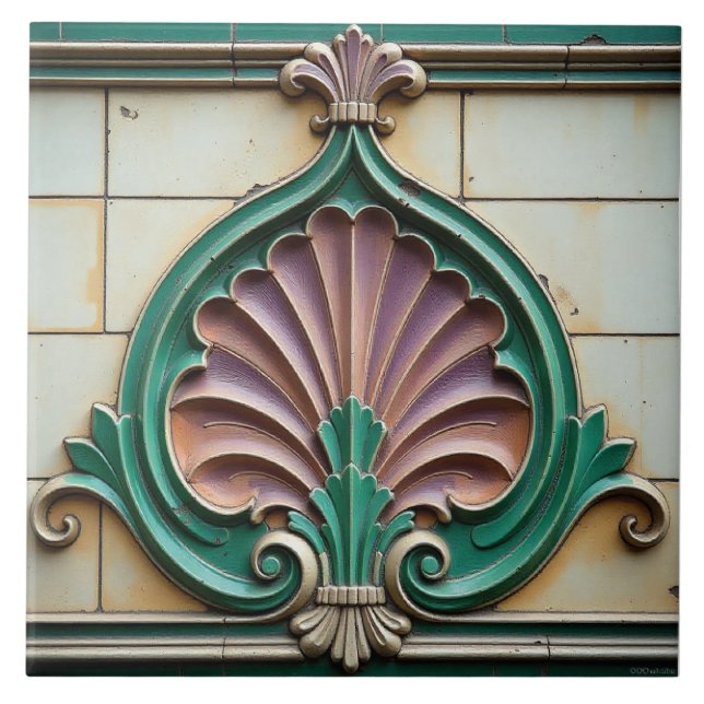 The Griffin's Plume Ceramic Tile (Front)