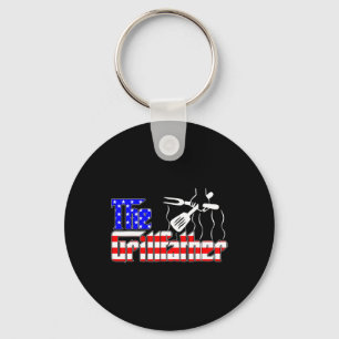 The Grill-father 4th Of July Funny Grilling Bbq Am Key Ring