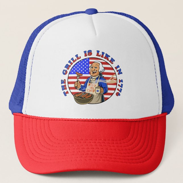 THE GRILL IS LIKE IN 1776 TRUCKER HAT (Front)