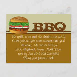 The Grill is on... Invitation Postcard