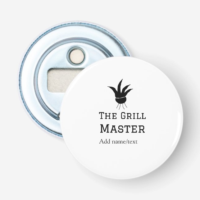 The grill master add name text cooking best barequ bottle opener (Front)