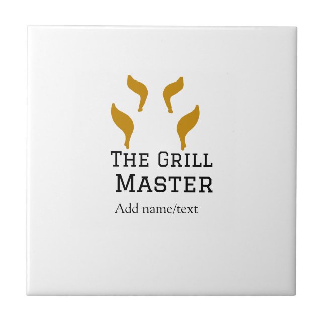 The grill master add name text cooking best barequ ceramic tile (Front)