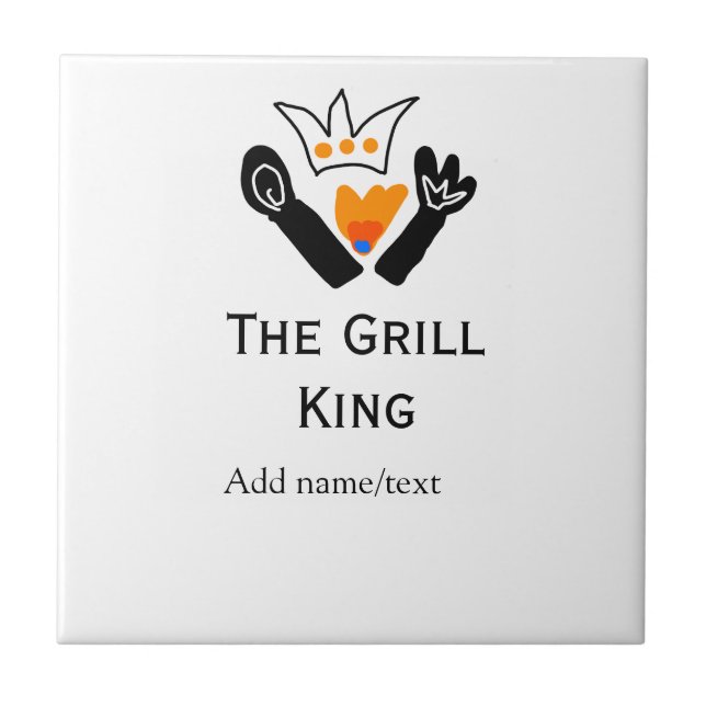 The grill master add name text cooking best barequ ceramic tile (Front)
