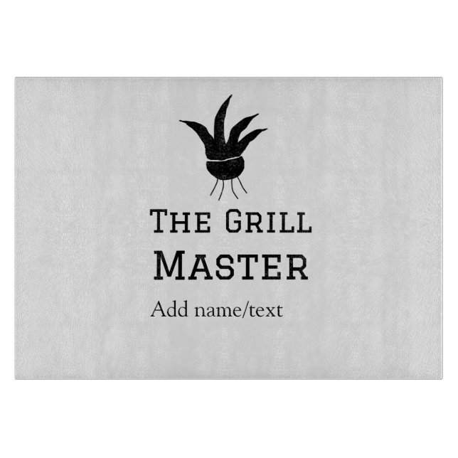 The grill master add name text cooking best barequ cutting board (Front)
