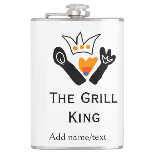 The grill master add name text cooking best barequ hip flask