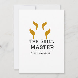 The grill master add name text cooking best barequ invitation