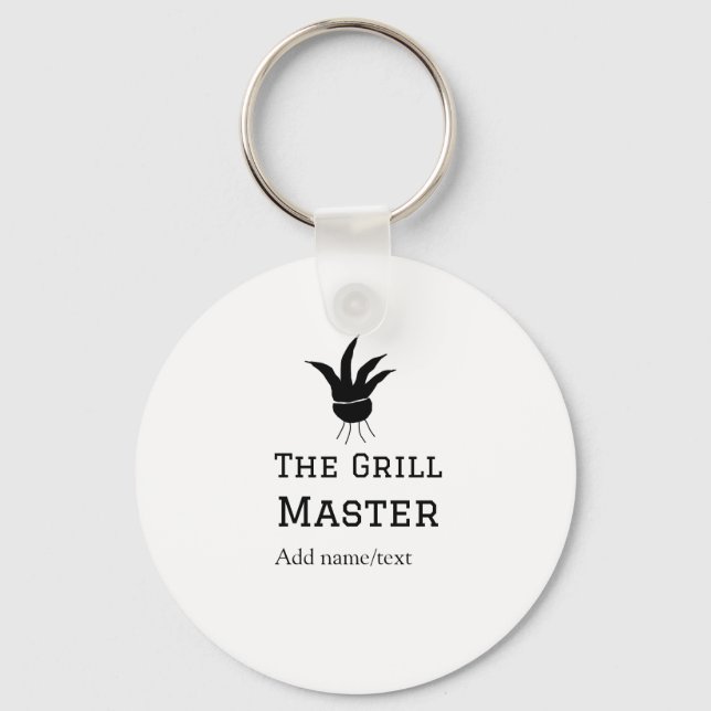 The grill master add name text cooking best barequ key ring (Front)