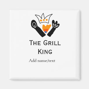 The grill master add name text cooking best barequ magnet