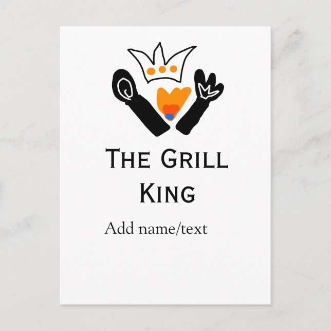 The grill master add name text cooking best barequ postcard (Front)