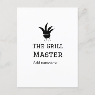 The grill master add name text cooking best barequ postcard