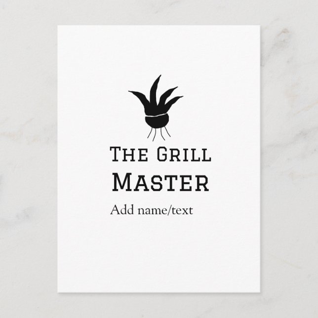 The grill master add name text cooking best barequ postcard (Front)