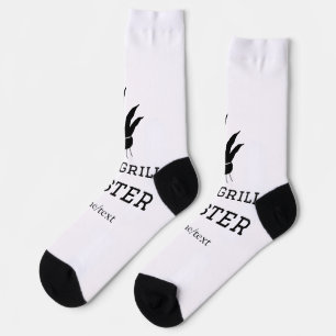 The grill master add name text cooking best barequ socks