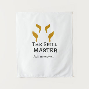 The grill master add name text cooking best barequ tapestry
