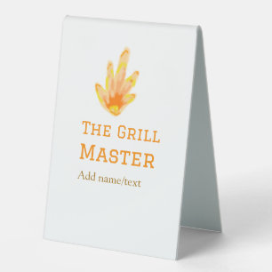 The grill master add name text cooking best yellow