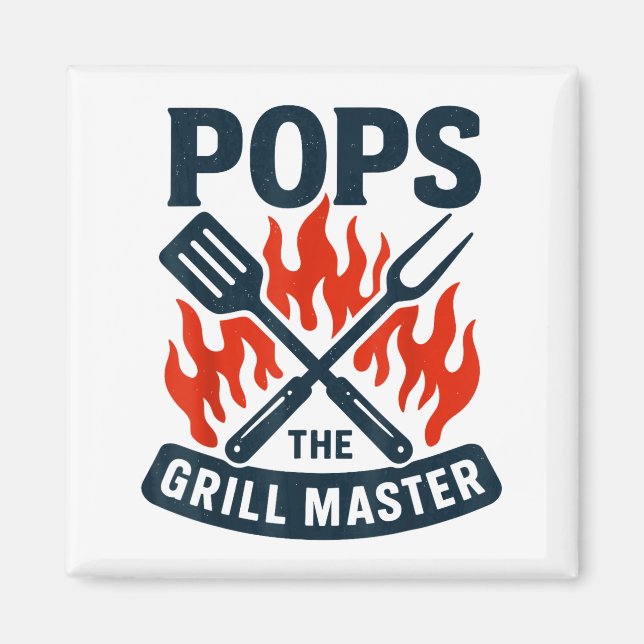 The Grill Master Bbq Father's Day Grandpa Grilling Magnet (Front)