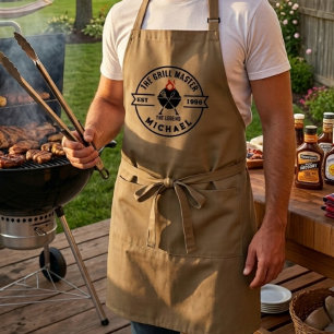 The Grill Master Established Year Name Flame Standard Apron