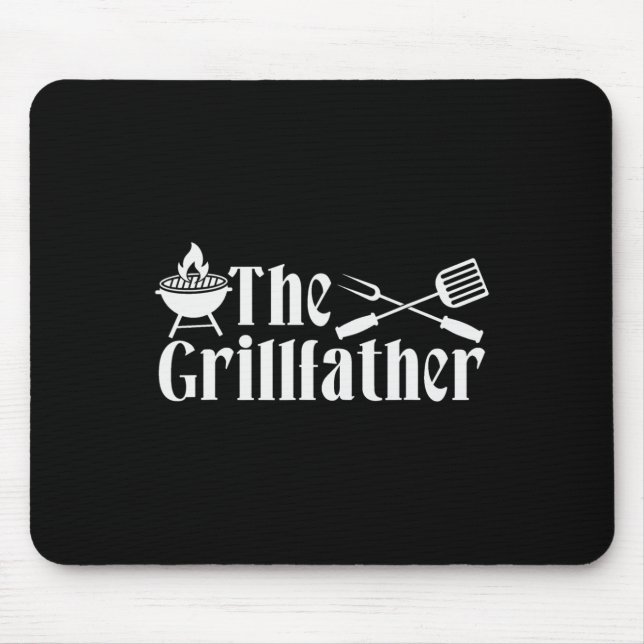 The Grillfather - Bbq Fathers Day Present - Funny  Mouse Pad (Front)
