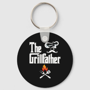 The Grillfather Bbq Grill And Smoker Graphic Tees Key Ring