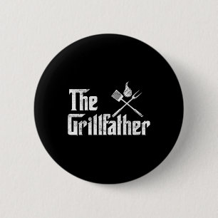 The Grillfather Bbq Grill And Smoker Rbecue Chef 6 Cm Round Badge