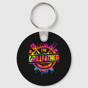 The Grillfather Bbq Grill Smoker Grilling Dad Key Ring