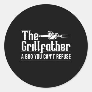The Grillfather Bbq Grilling Grillmaster Rbecue Classic Round Sticker