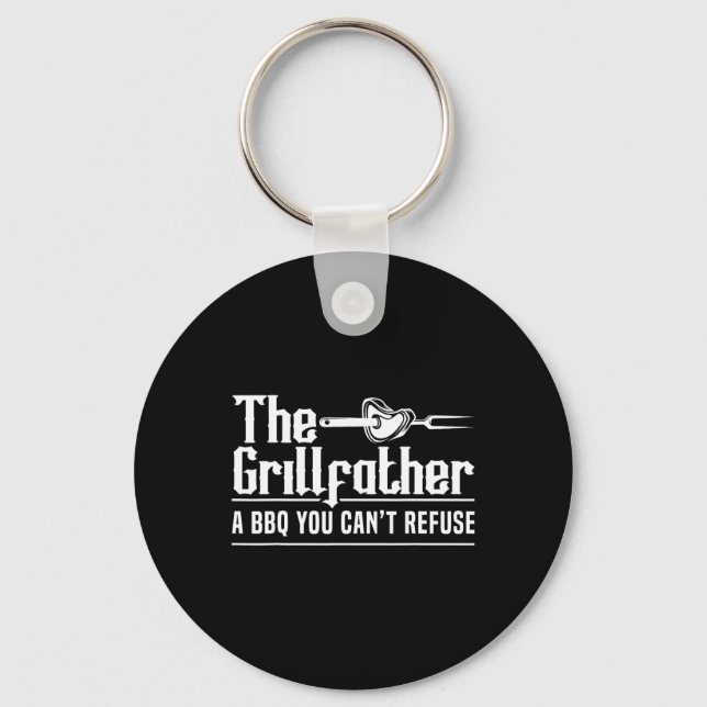 The Grillfather Bbq Grilling Grillmaster Rbecue  Key Ring (Front)