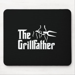 The Grillfather Funny Bbq Art For Dad Fathers Day Mouse Pad