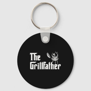 The Grillfather Funny Bbq Dad Grilling Barbecue Key Ring
