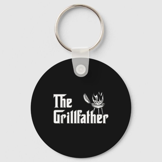 The Grillfather Funny Bbq Dad Grilling Barbecue  Key Ring (Front)