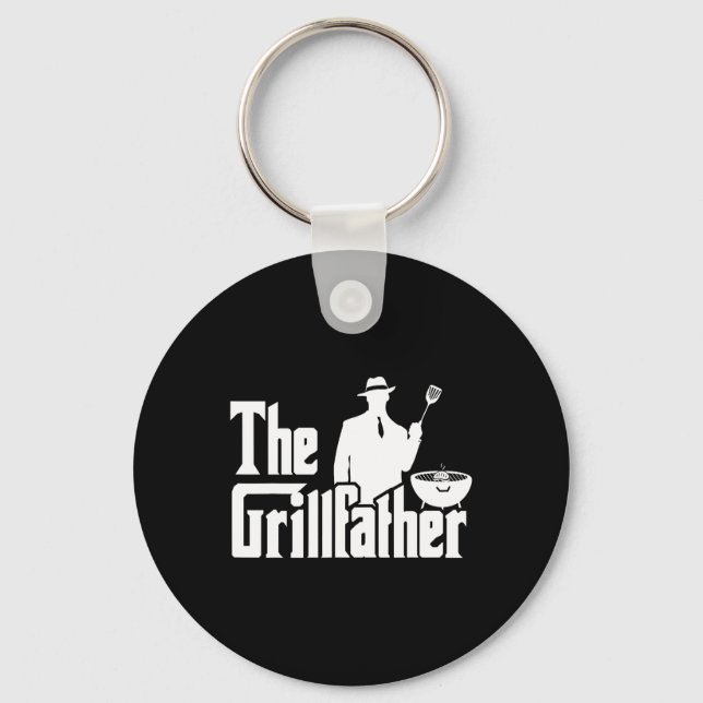 The Grillfather Funny Bbq Design For Dads  Key Ring (Front)