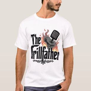 The Grillfather Funny BBQ Grill Master Design T-Shirt