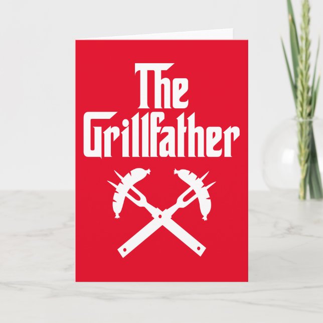 The Grillfather With Hot Dogs Card (Front)