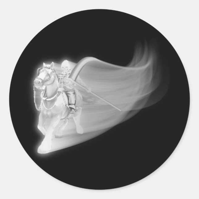 The Grim Reaper Rides Again Classic Round Sticker (Front)