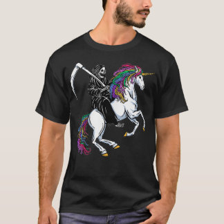 The Grim Reaper Riding a Unicorn  T-Shirt