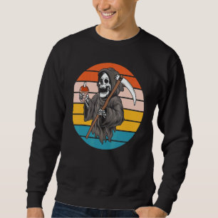 The Grim Reaper Skeleton Skull Death Scythe Grunge Sweatshirt