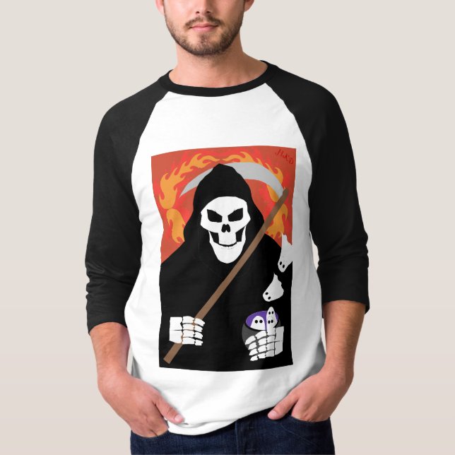 The Grim Reaper - Sleeve Raglan T-Shirt  (Front)