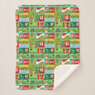 The Grinch   12 Days of Grinchmas Pattern Sherpa Blanket