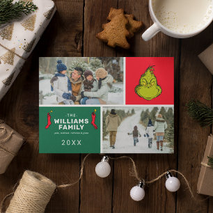 The Grinch Christmas Family Photo Collage Holiday Postcard