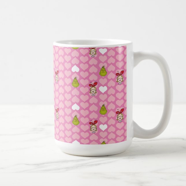 The Grinch & Cindy-Lou Pink Heart Pattern Coffee Mug (Right)