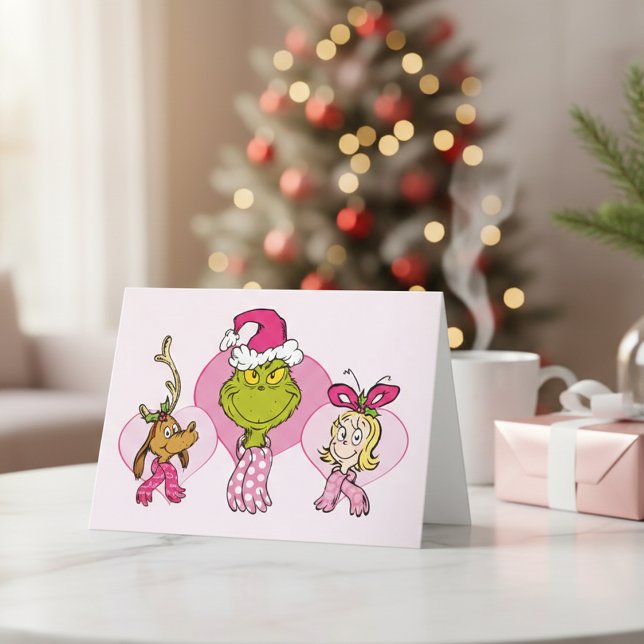 The Grinch Crew in Pink Valentine's Portrait Card (Creator Uploaded)