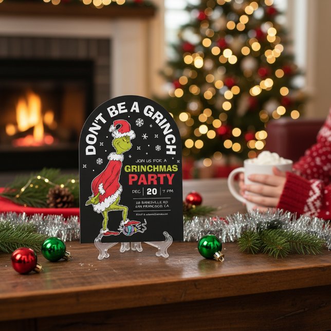 The Grinch "Don't Be A Grinch" Grinchmas Party Invitation (Creator Uploaded)