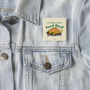 The Grinch   I'm Here for the Roast Beast 15 Cm Square Badge