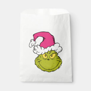 The Grinch in Pink Santa Hat Favour Bag
