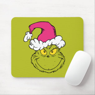 The Grinch in Pink Santa Hat Mouse Pad