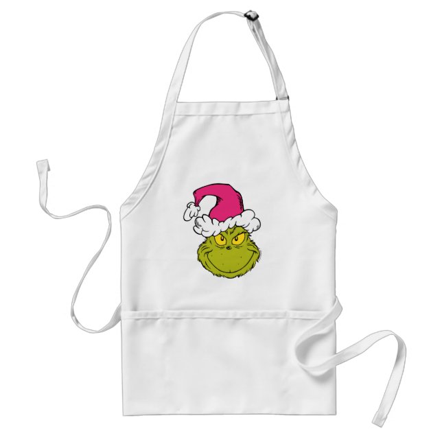 The Grinch in Pink Santa Hat Standard Apron (Front)